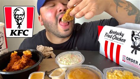 Kfc Nashville Hot Tenders Mukbang Eating Show Youtube