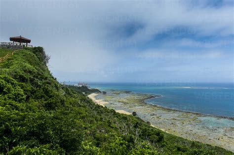 Japan Okinawa Berblick Ber Den Strand Der Heiligen St Tte Sefa