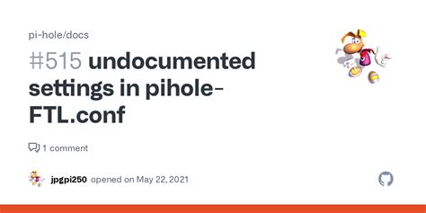 Undocumented Settings In Pihole FTL Conf Issue 515 Pi Hole Docs