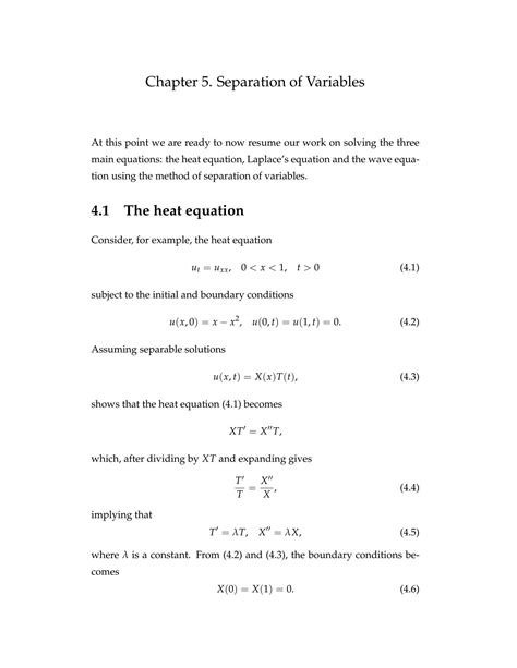 Solution Chapter Separation Of Variables Studypool