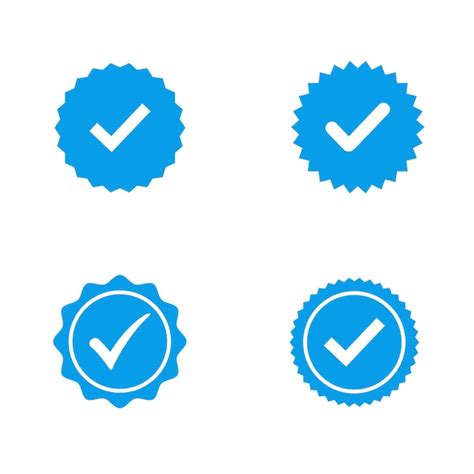 Iconos De Marca De Comprobación Del Perfil Verificado En Azul Vector