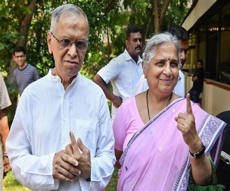 Narayana And Sudha Murthy Cast Ballots