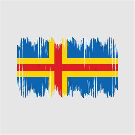 Aland Islands Flag Bush Strokes National Flag 11080660 Vector Art At