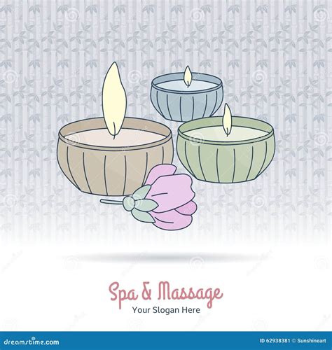 Hand Drawn Thai Massage And Spa Design Elements Stock Vector