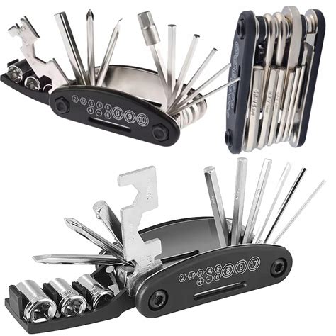 ZESTAW KLUCZY NARZĘDZI ROWEROWYCH MULTITOOL 16W1 UNIWERSALNE