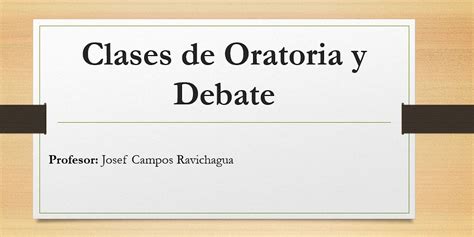 Clases De Oratoria Y Debate Josef Jos Campos Ravichagua Hotmart