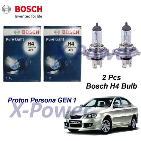 Bosch Halogen Bulb Yellowish Headlamp H4 12v Proton Persona