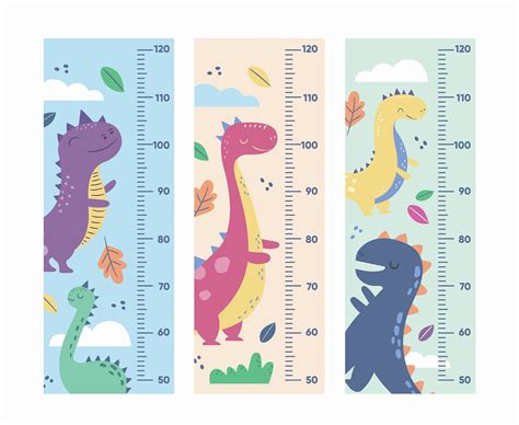 Adesivo Parede Régua Crescimento Infantil Dinossauro - criedecoreadesivos