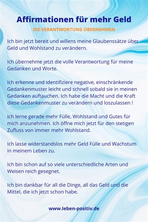 Affirmationen F R Mehr Geld St Rke Dein Finanzielles Wachstum L E B