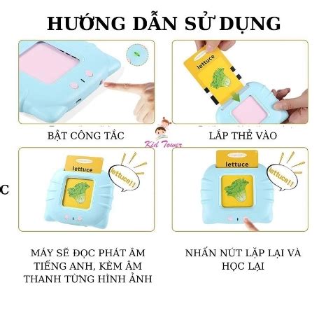 Máy Đọc Thẻ Tiếng anh flashcard song ngữ Anh Việt 510 từ vựng 3 chế độ