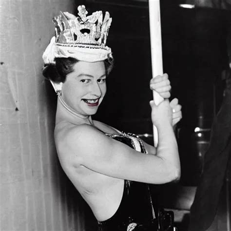 Queen Elizabeth As A Stripper Pole Dancer Quality Stable Diffusion