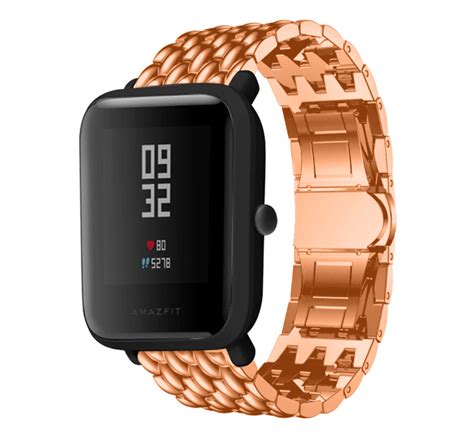 Xiaomi Amazfit Bip stalen draak band rosé goud Smartwatchbanden nl