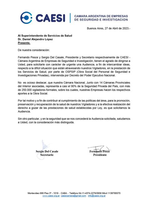 SOLICITUD A La Superintendencia De Servicio De Salud Caesi