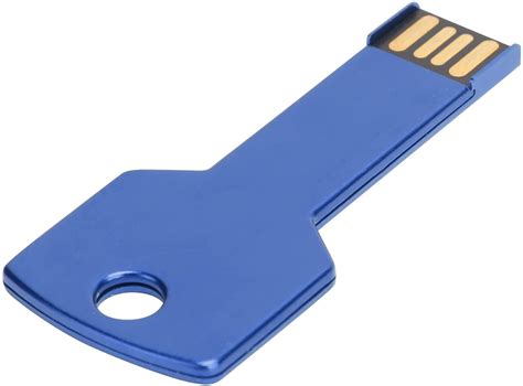 Key Shape Usb Flash Drive Blue Key Shape Design Metal Thumb Drive Plug