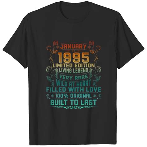 Vintage 27 Years Old January 1995 27th Birthday Gi T Shirt Sold By