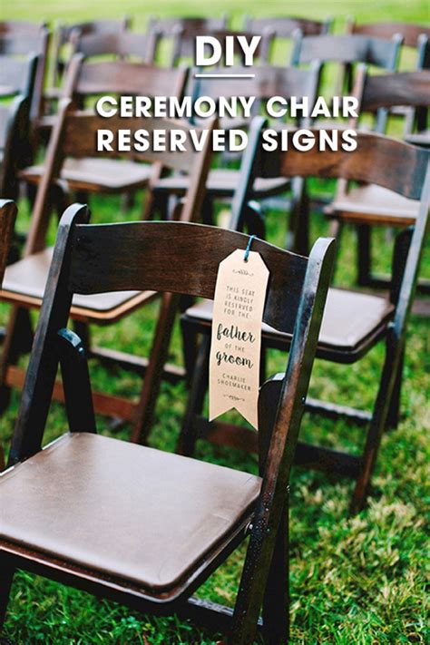 Make Your Own Wedding Ceremony Chair Reserved Signs