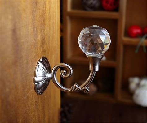 Crystal Wall Hooks Decorative Coat Hooks Clear Glass Hook Coat Etsy