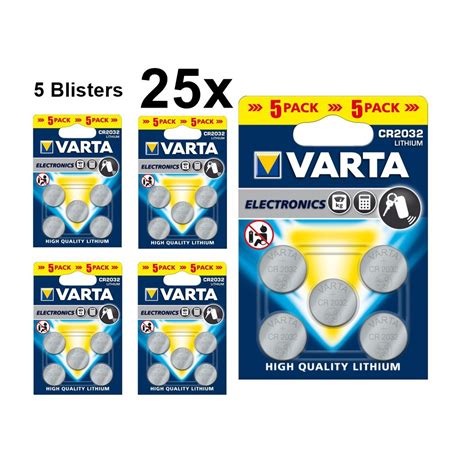 VARTA CR2032 3v Lithium Button Cell Battery 5 Pack For Button Cells