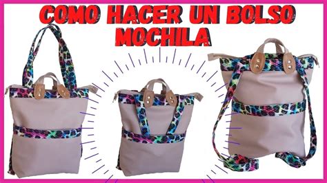 COMO HACER UN BOLSO MOCHILA PASO A PASO CON MOLDES EN EL VIDEO Y