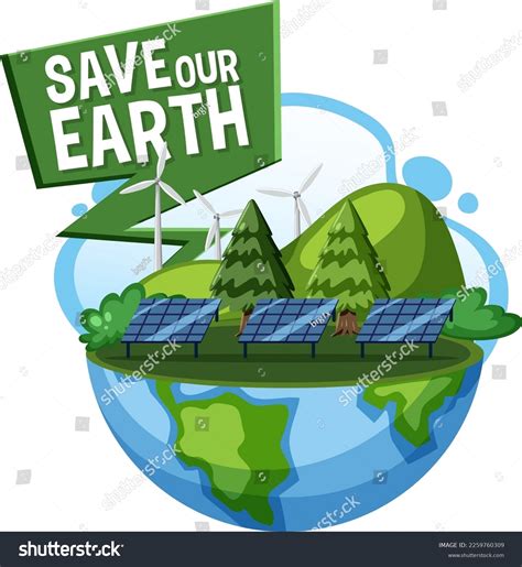 Save Earth Banner Design Illustration Stock Vector Royalty Free