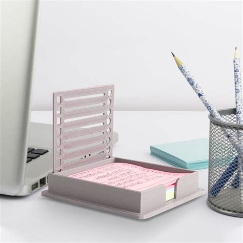 Momihoom Sticky Note Holder With Stencil Sticky Note Dispenser Post