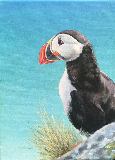 The View Of The Puffin Painting By Monique Van Reek Fine Art America