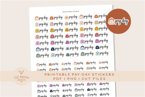 PayDay Printable Planner Stickers Graphic By Geminipaperie Creative