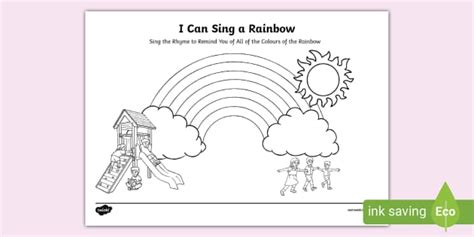 I Can Sing A Rainbow Colouring Sheet Teacher Made Twinkl