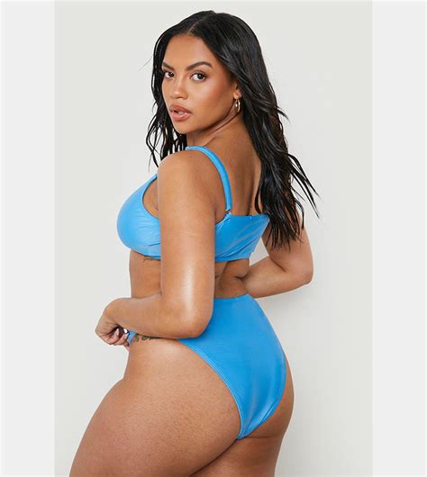 Buy Boohoo Crop High Leg Bikini Set In Cobalt Thstreet Bahrain