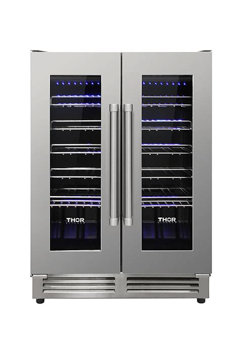 Thor Kitchen Bottle Dual Zone Built In Wine Cooler Stainless Steel