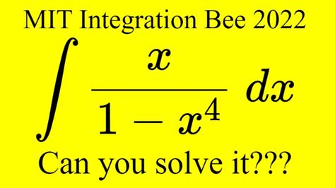 MIT Integration Bee 2022 8 YouTube