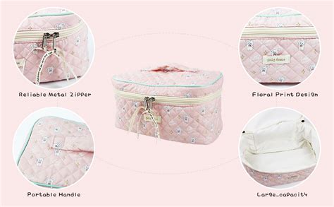 Caiying Kawaii Coquette Makeup Bag Large Capacity Travel