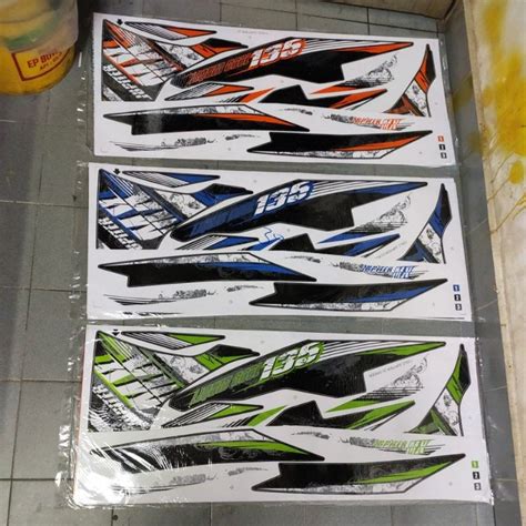 Stiker Sticker Body Stripe Cover Set 2 Yamaha Lc135 V2 V3 V4 V5 V6 V7