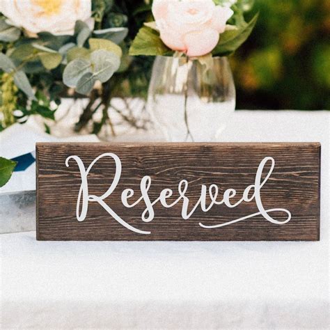 Wooden Reserved Table Signs Etsy