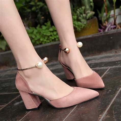 2018 New Style Shallow Single Girls Shoes High Heels Women Pumps Thin Heel Classic Red Nede