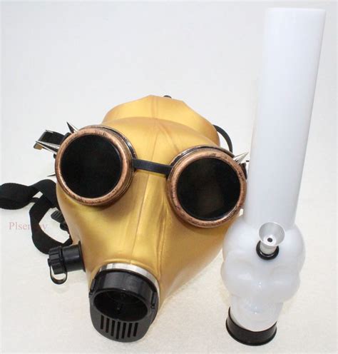 Gasmaske Bong Punk Stil Goldene Maske Mit Brille Tabak Shisha