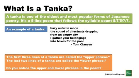 Tanka Definition, Structure Examples Video Lesson, 56% OFF