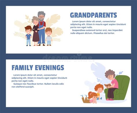 Volantes Vectoriales Tamplate Conjunto Abuelos Felices Planos Con