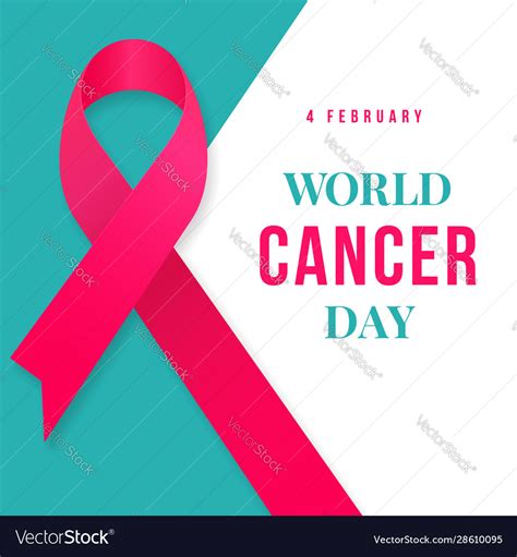 World Cancer Day Poster Background Template Vector Image