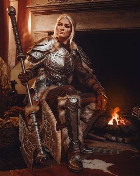 Lyris Titanborn Resting After Battle Cosplay Armoredwomen Female