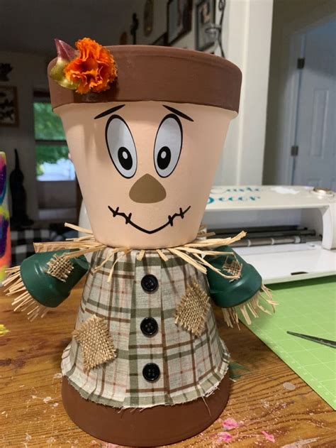 Scarecrow Planter Clay Flower Pots Terra Cotta Pot Crafts Diy Terra