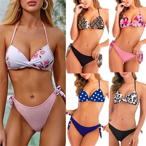 Buy Womens Padded Push Up Bra Bikini Set Swimsuit Bathing Suit Swimwear