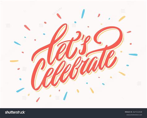 Lets Celebrate Banner Vector Lettering Stock Vector 627112418 ...