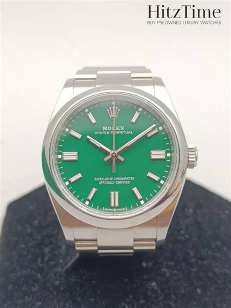 Rolex Oyster Perpetual 36mm Green Dial Oystersteel Ref 126000 Hitz