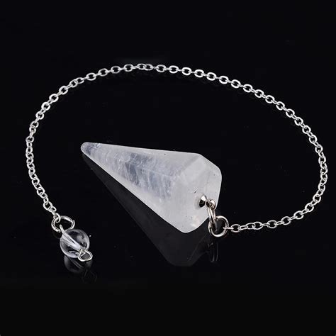 Colgante De P Ndulo De Reiki De Pir Mide Hexagonal De Piedra De Cristal