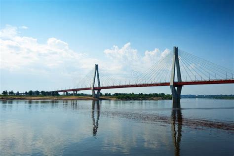 Murom Bridge through Oka River Stock Image - Image of blue, summer ...