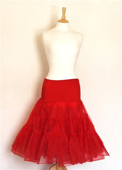 Red Scarlet Tulle Petticoat Full Fifties Style Underskirt Etsy