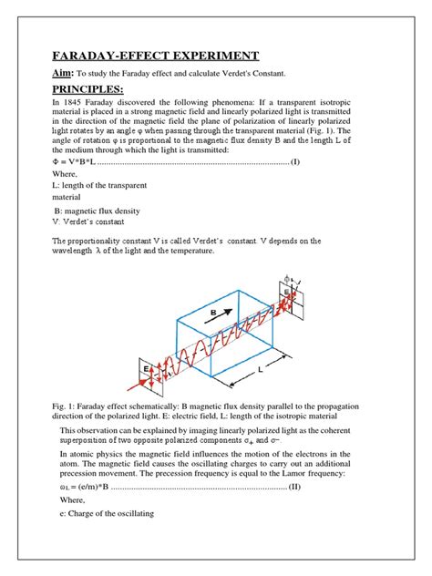 Faraday-Effect Experiment: Aim: Principles | PDF | Polarization (Waves ...