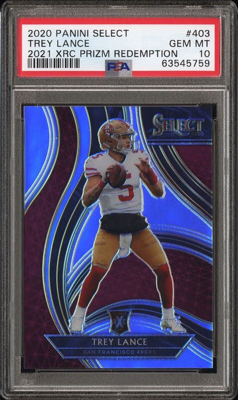 2020 Panini Select Trey Lance XRC Rookie Prizm Redemption 403 PSA 10