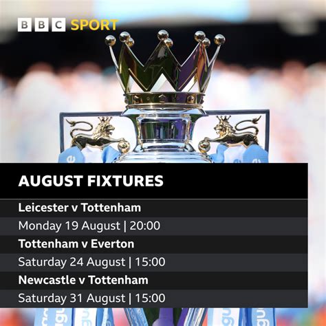 Tottenham Premier League Fixtures 2024 25 Key Games Bbc Sport